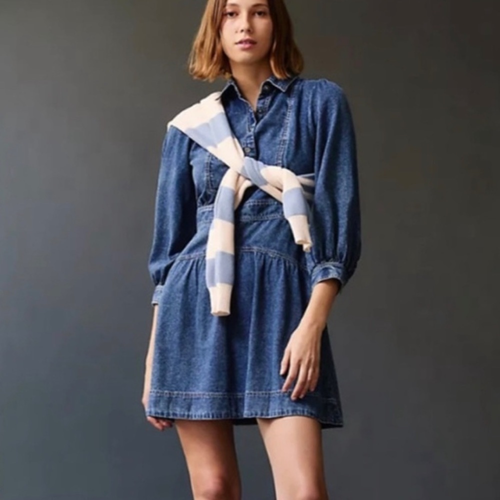 Anthropologie Cassidy Denim Blue Women's Dress size 6